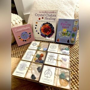 New Bundle of 2 Books, 1 Crystal Tarot Deck, 6 Crystal sets by Philippe Permutt